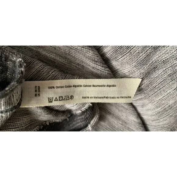 Free People Beach In A Hurry Hoodie Gray hooded BOHO SHIRT TOP sz O/S - Picture 7 of 9